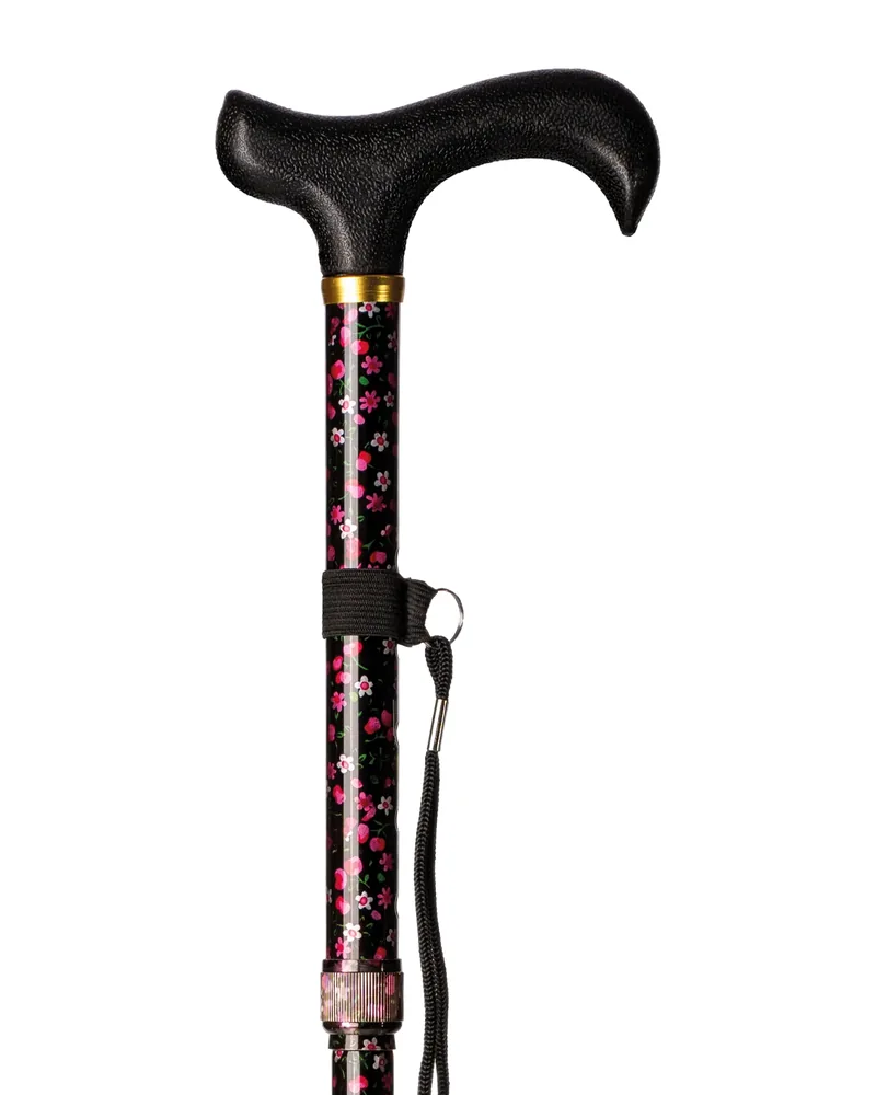 Bastón plegable - mango poliamida · Negro rojo flor INTEX BPP005